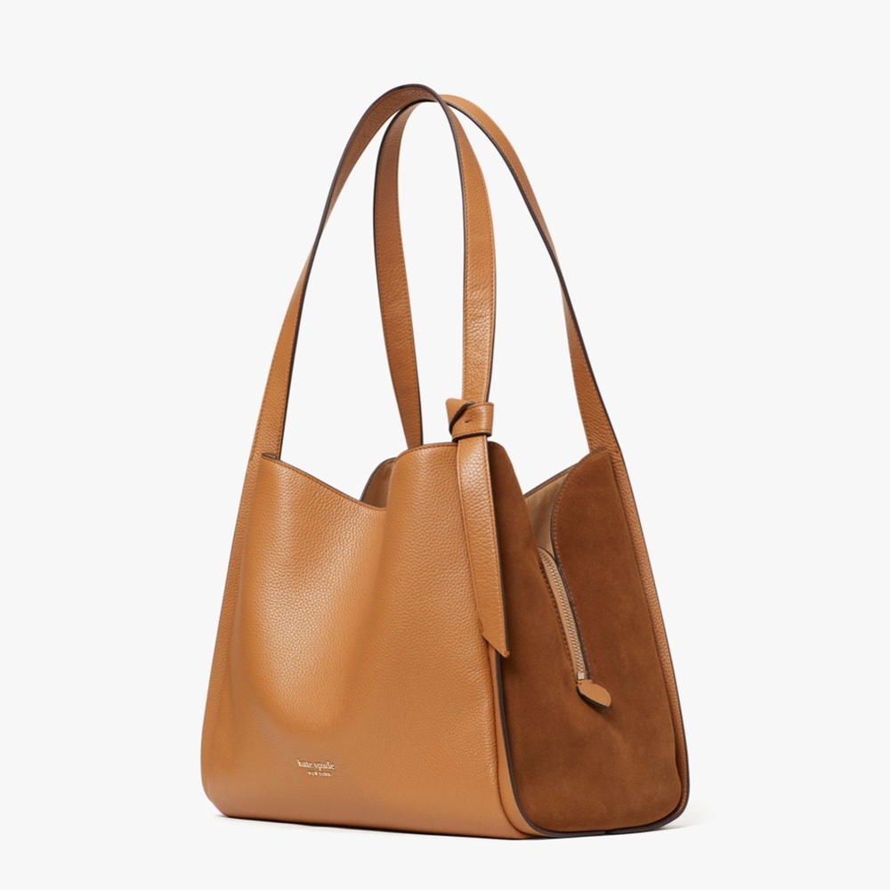 Kate Spade Knott Pebbled Leather & Suede Large Shoulder Bag - Bungalow - Picture 2 of 10